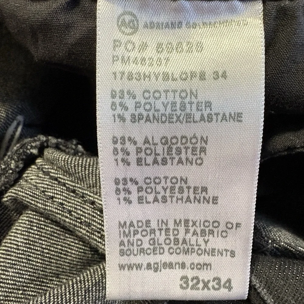 AG Adriano Goldschmied Jeans Mens Fits 30x34 Black Tellis Modern Slim Stretch